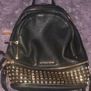 Michael Kors Rhea Medium Pebbled Studded Backpack